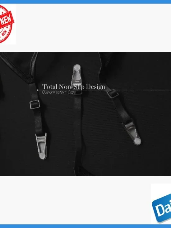 Retro Lace Garter Belt with Metal Clips Adjustable High Waist Mesh Lingerie - Picture 7 of 7